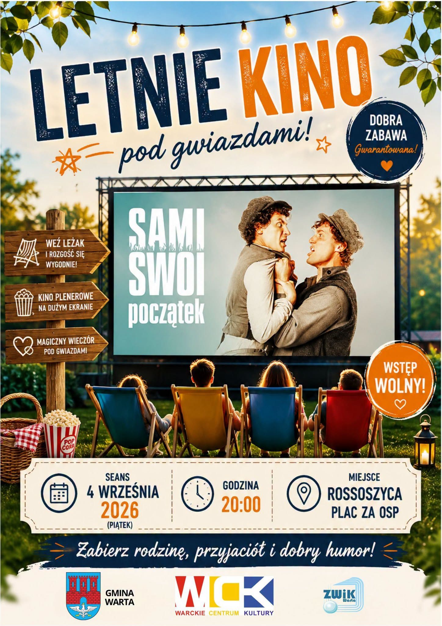 Kino plenerowe pod gwiazdami w Rossoszycy